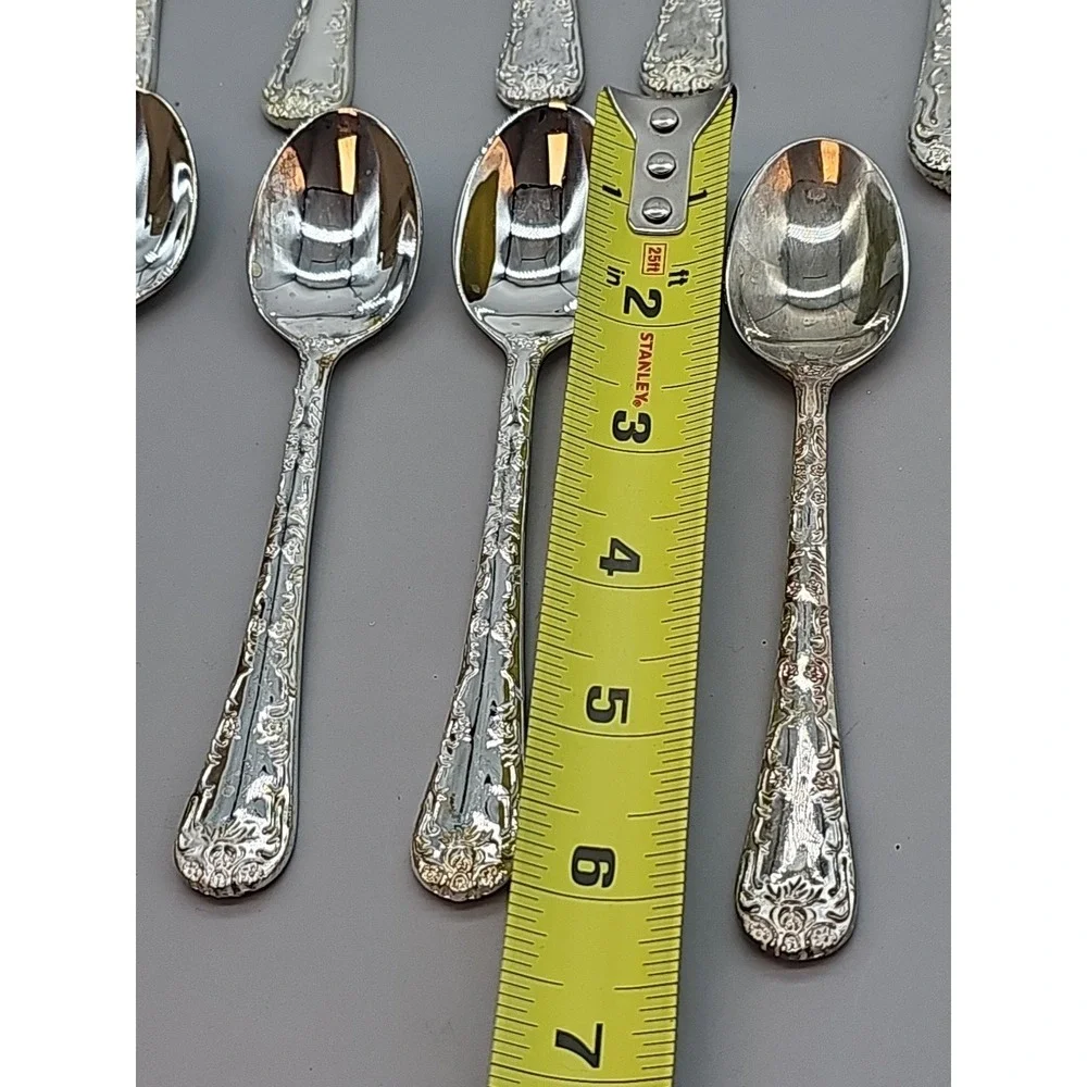 WM Rogers Son Silverplate Silverware Flatware Set Enchanted Rose 19 Pcs 4 Knives